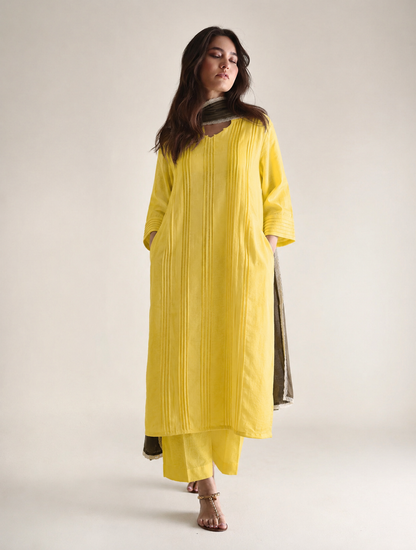 Women Yellow Kurta Set with Dupatta