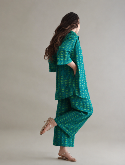 Women Green Printed Coord Set