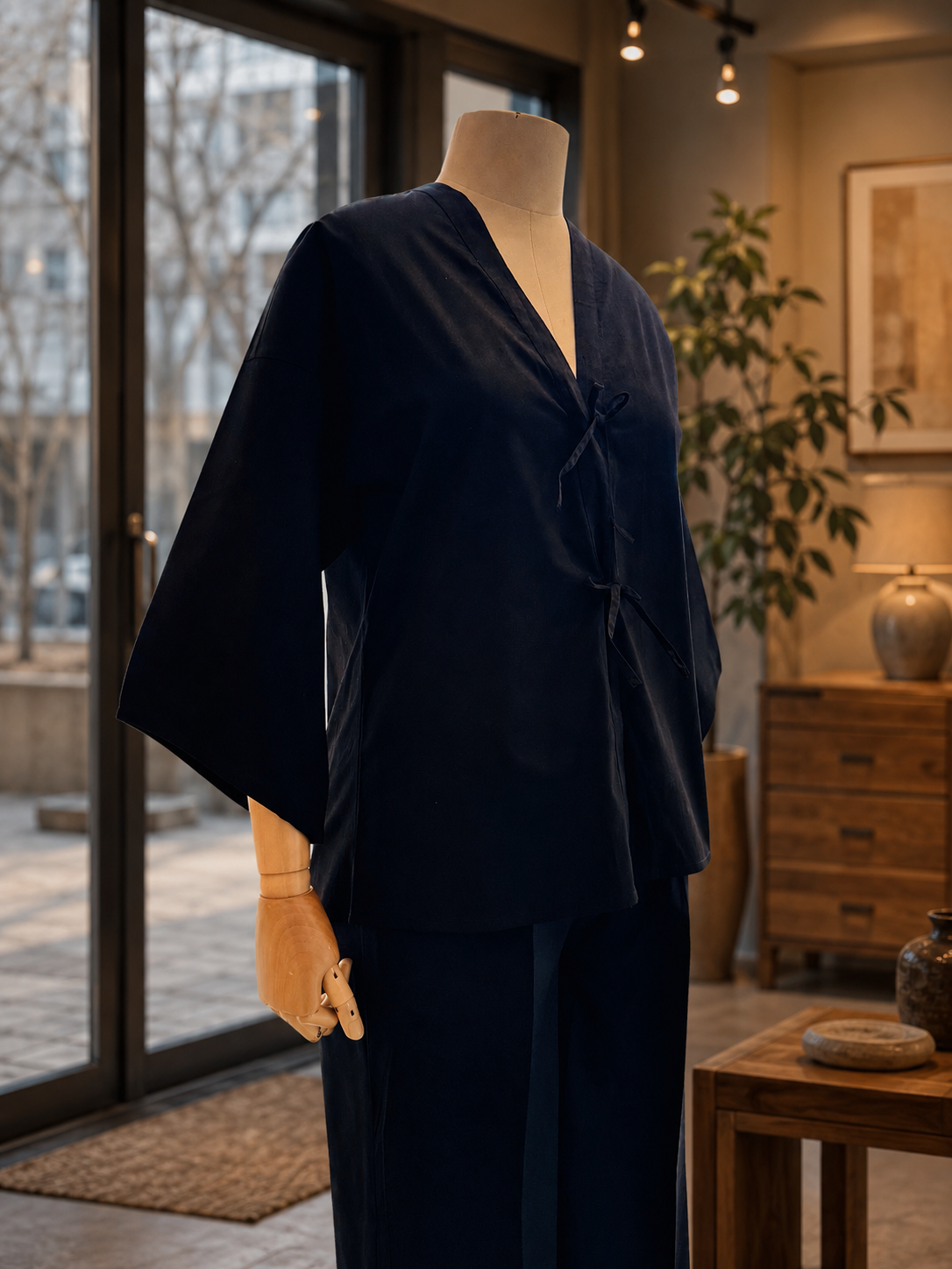 Women Black Poplin Co-ord Set