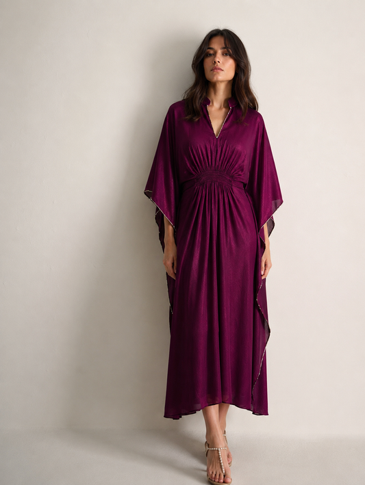 Women Wine Midi length Kaftan