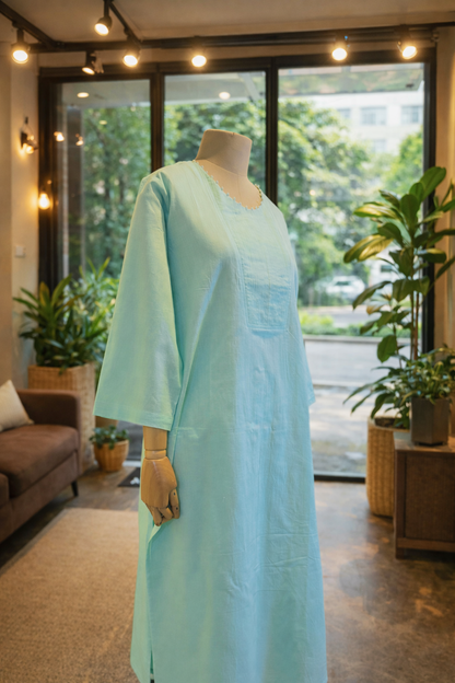 Women Embellished Turquoise Kurta Set