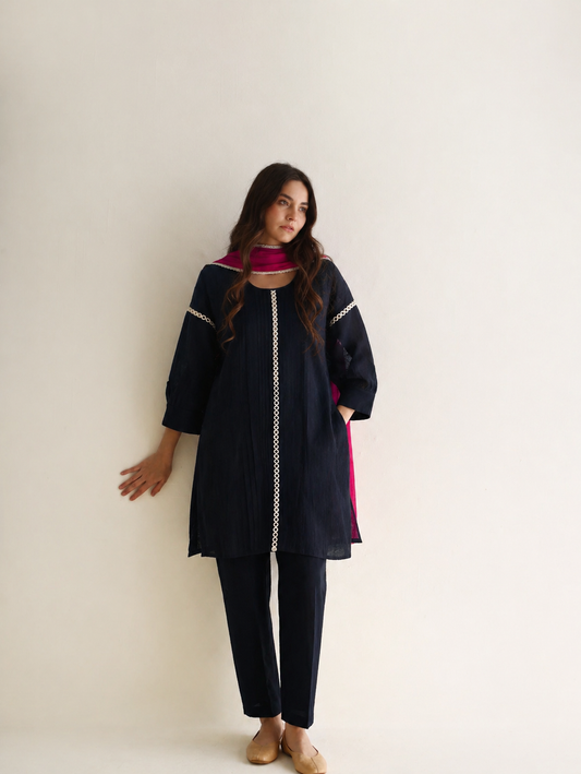 Women Black Kurta Set with Dupatta