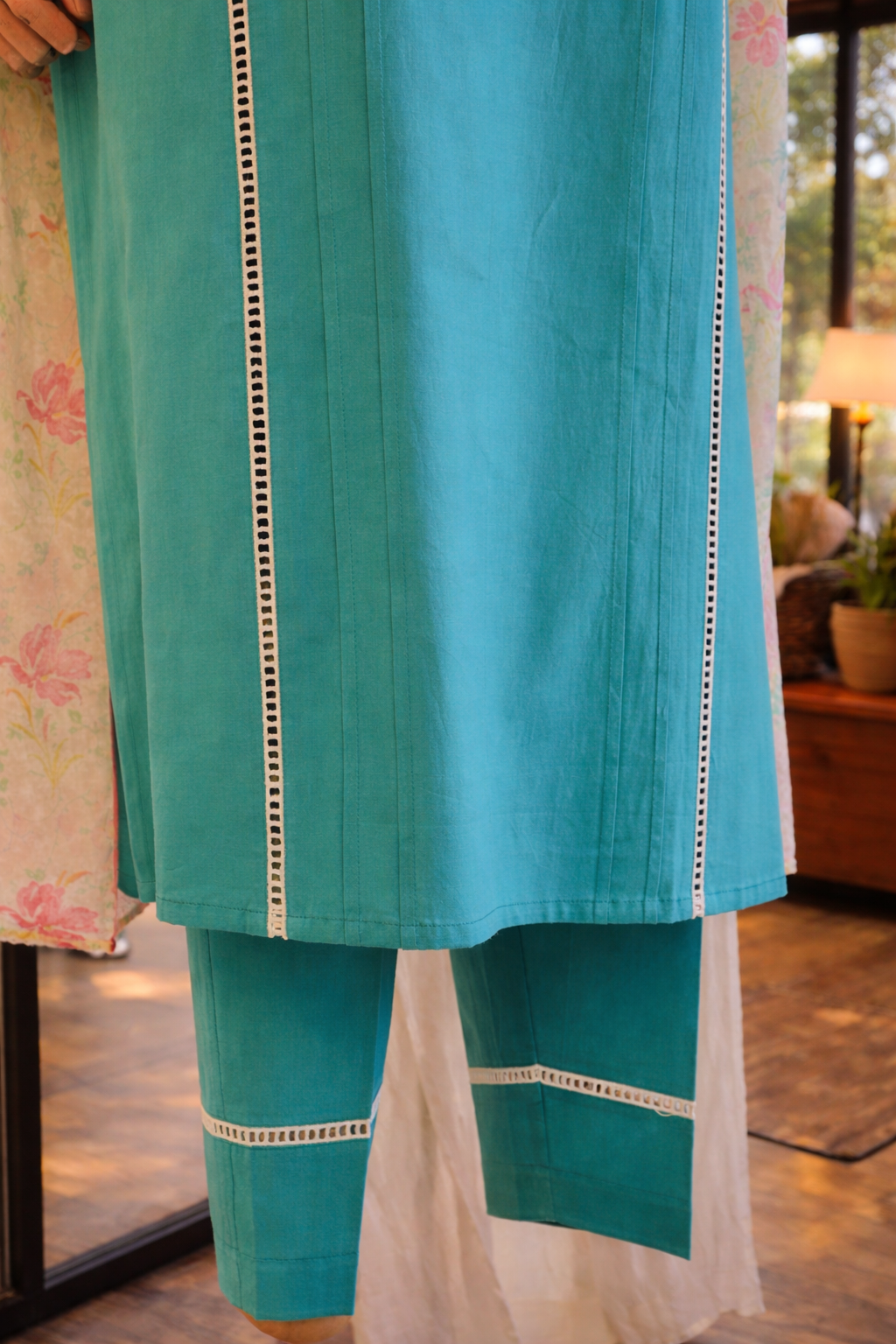 Women Blue Kurta Set with Dupatta
