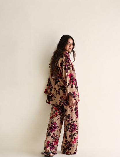 Women Beige Floral Printed Coordinate Set