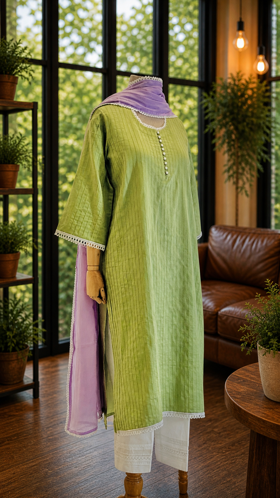 Women Green Kurta Set with Dupatta