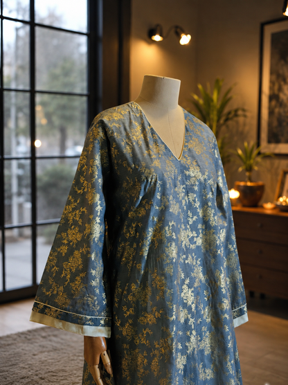 Women Blue Printed Salwar Kurta Set