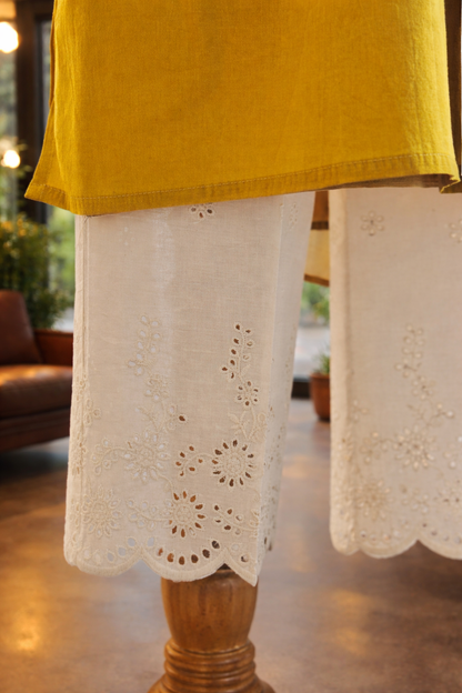Women Mustard Yellow Embellished kurta Set with Dupatta