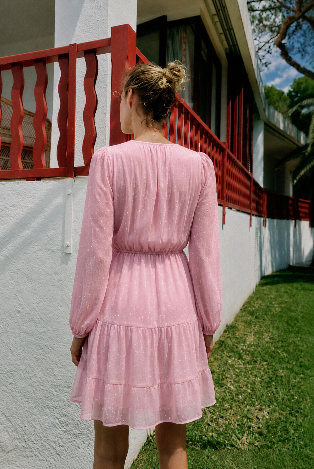 Women Pink Fit & Flare Mini Dress