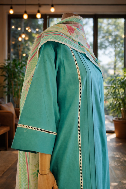 Women Blue Kurta Set with Dupatta