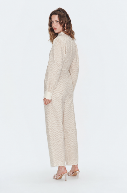 Women Off White Pure Cotton Jumpsuit