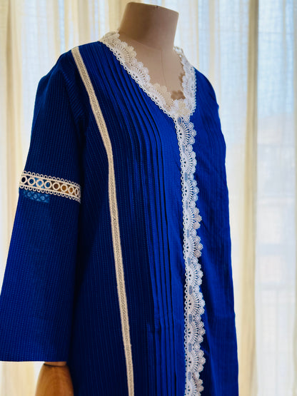 Women Navy Blue Lace Embellished Coordinate Set