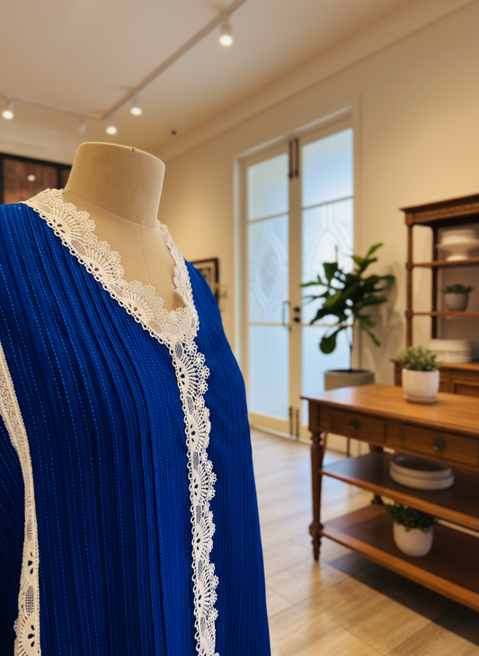 Women Navy blue lace coordinate set