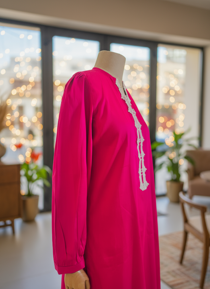 Women magenta pink kurta set