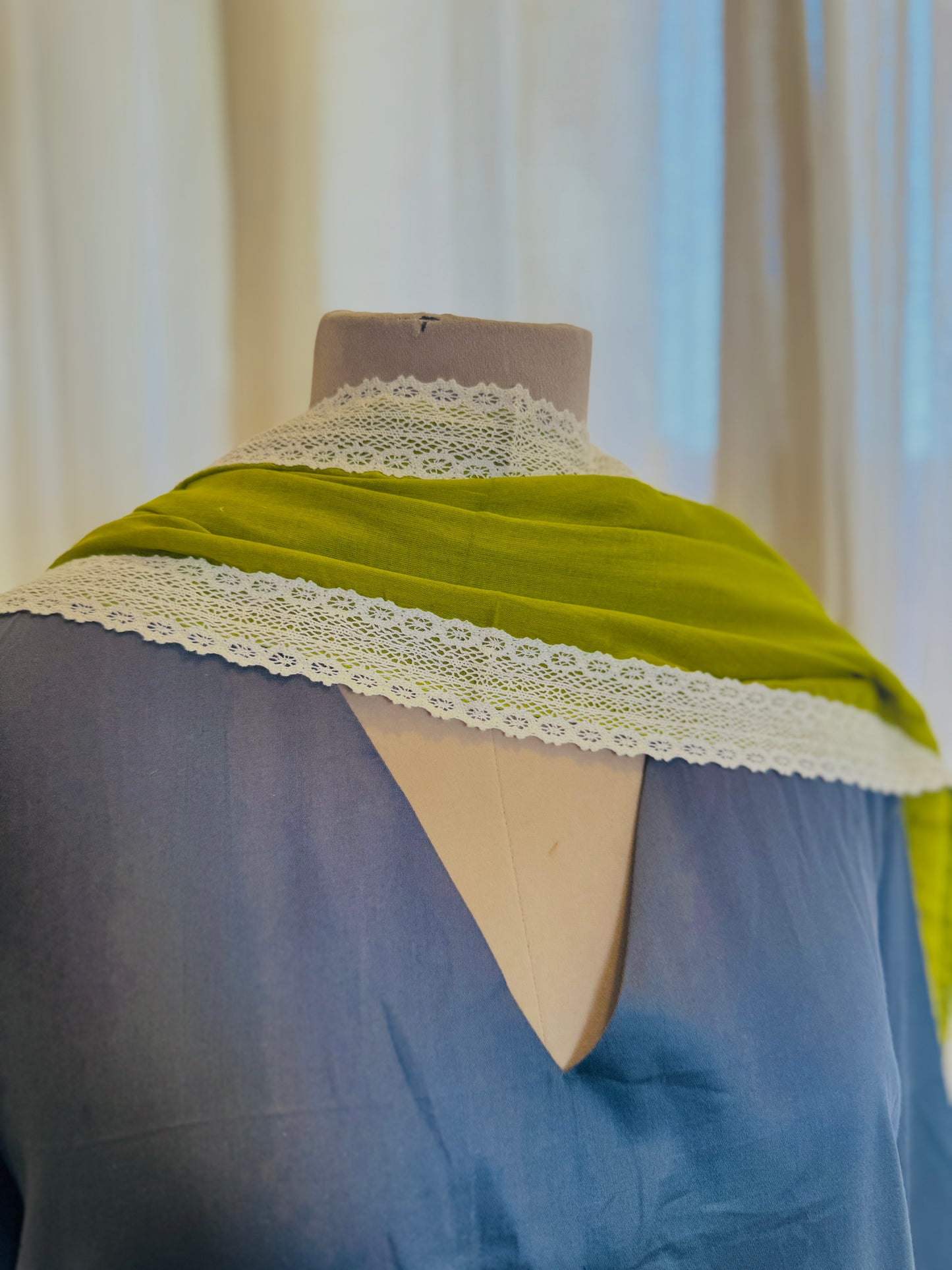 Women Grey and Green Kurta Set with Dupatta