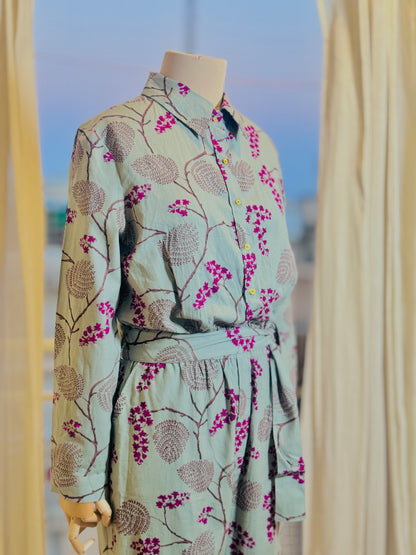 Women Grey Printed loose fit Jumpsuit