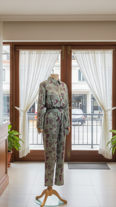 Women Grey Printed loose fit Jumpsuit