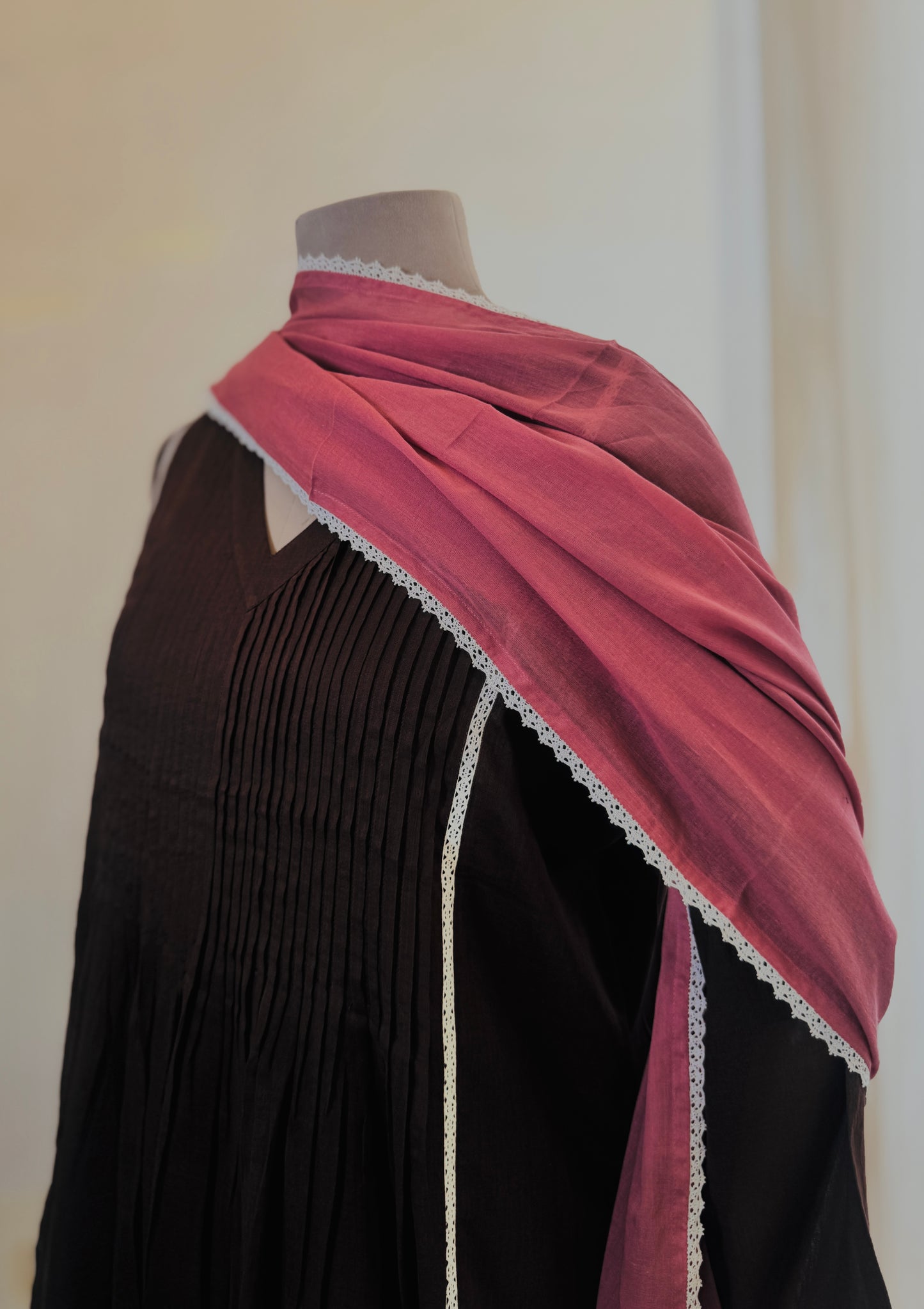 Women Brown Kurta Set with Dupatta