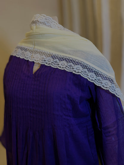 Women Purple Kurta Set with Dupatta
