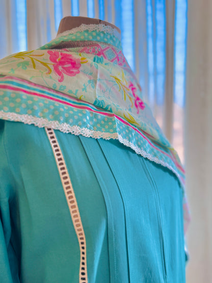 Women Blue Kurta Set with Dupatta