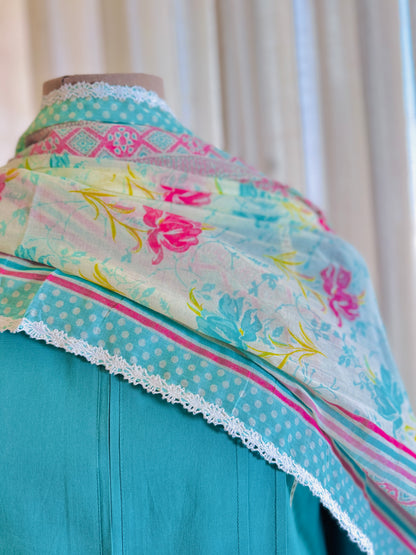 Women Blue Kurta Set with Dupatta