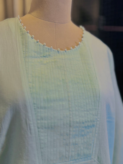 Women Embellished Turquoise Kurta Set