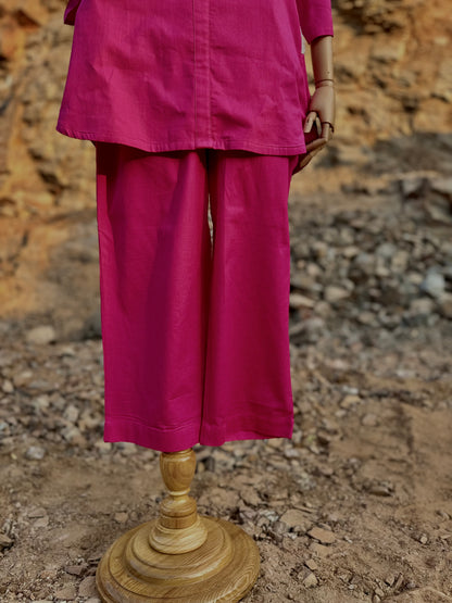 Women fuschia Pure Cotton coordinate set - Ziona MuL