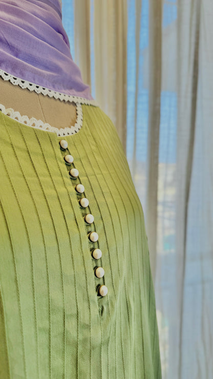 Women Green Kurta Set with Dupatta