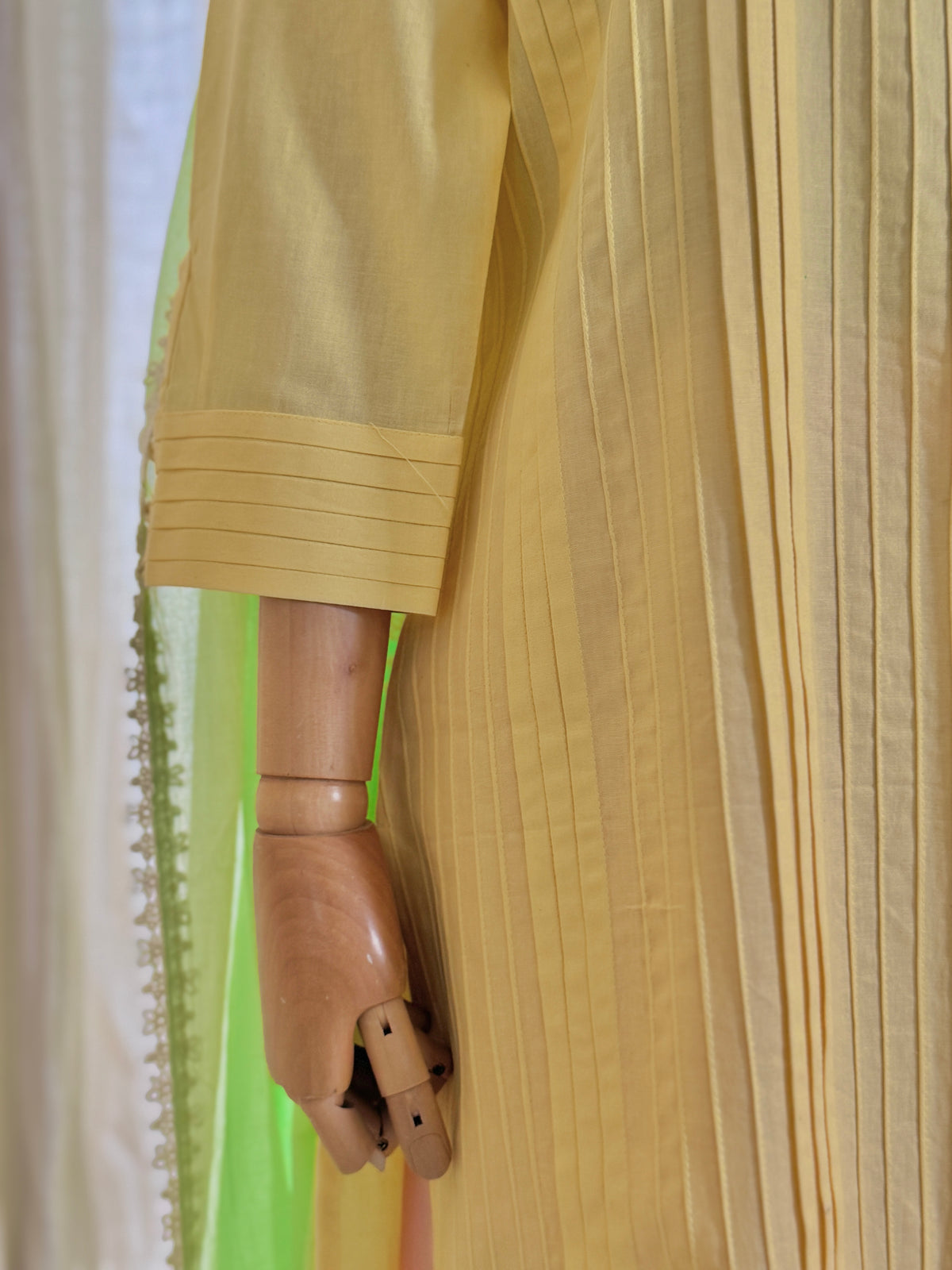 Women Yellow Cotton Kurta Set with Dupatta