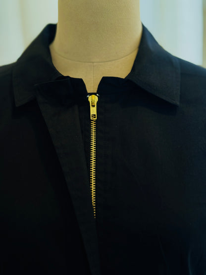 Women Black A line Dress Poplin