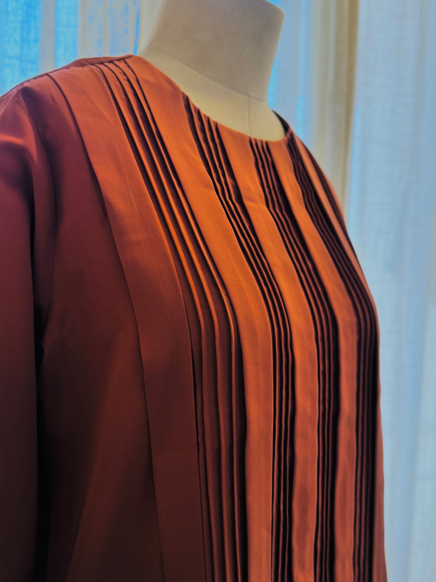 Women Brown Pleated Coord Set