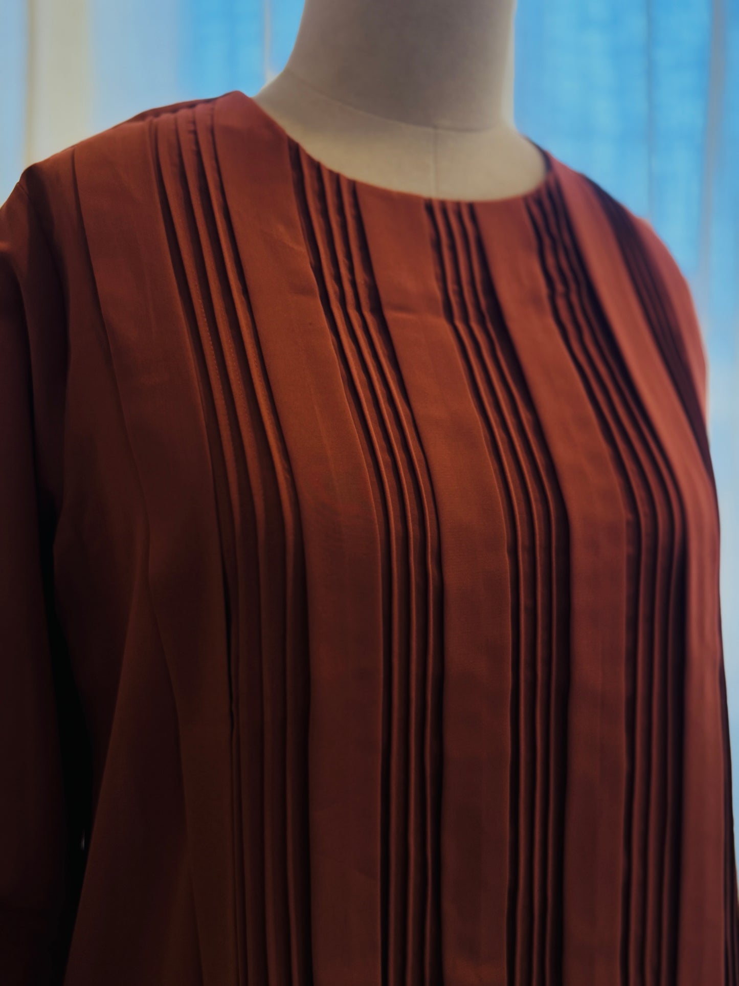 Women Brown Pleated Coord Set