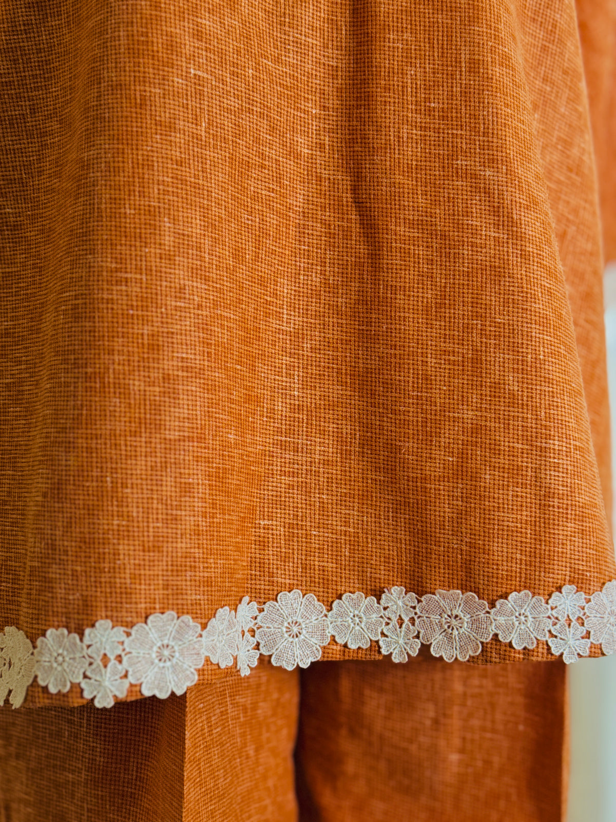 Women Rust Linen Coord Set