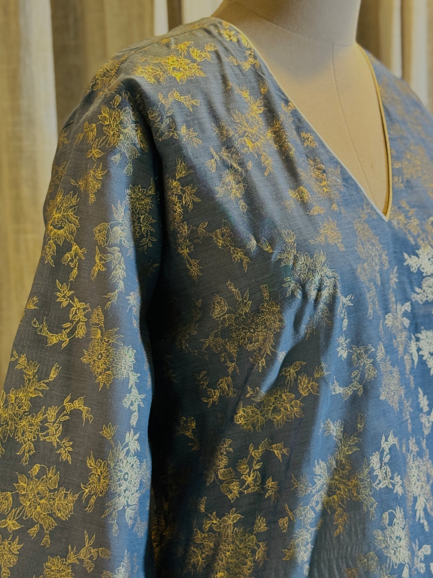 Women Blue Printed Salwar Kurta Set