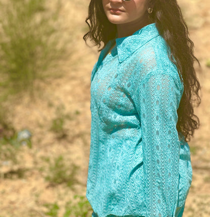 Women 100% Cotton Lace Coordinate Set