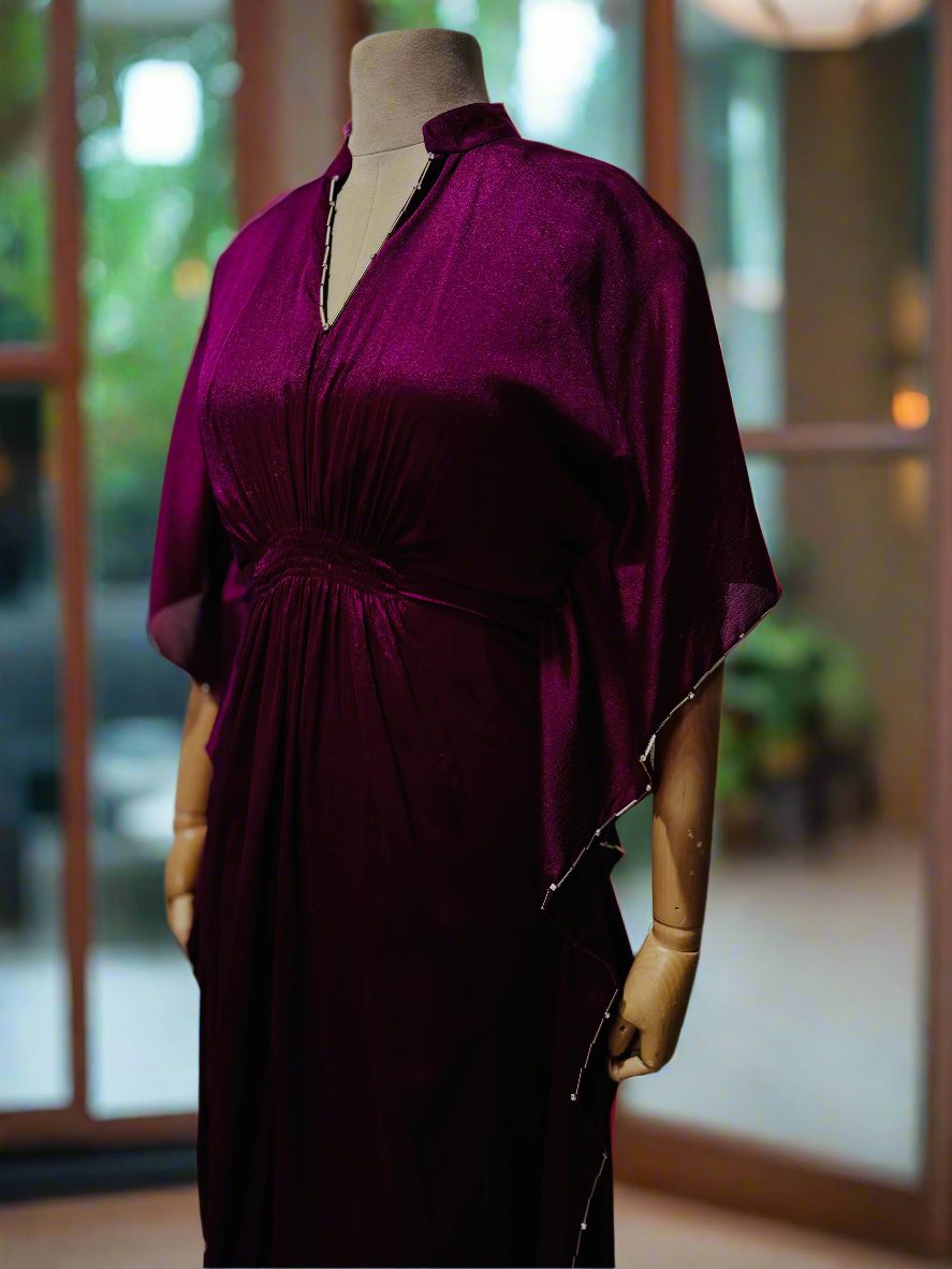 Women Wine Midi length Kaftan