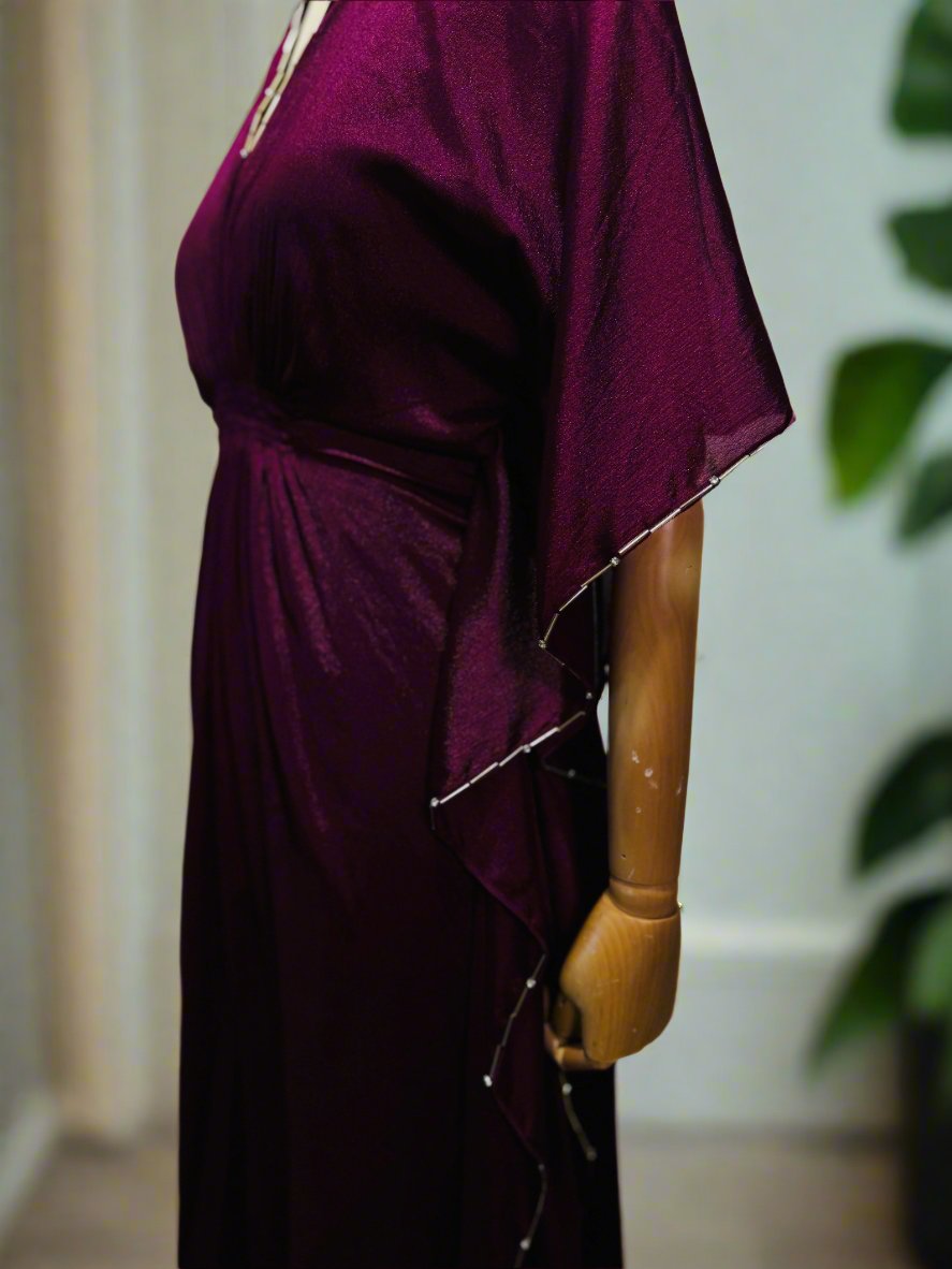 Women Wine Midi length Kaftan