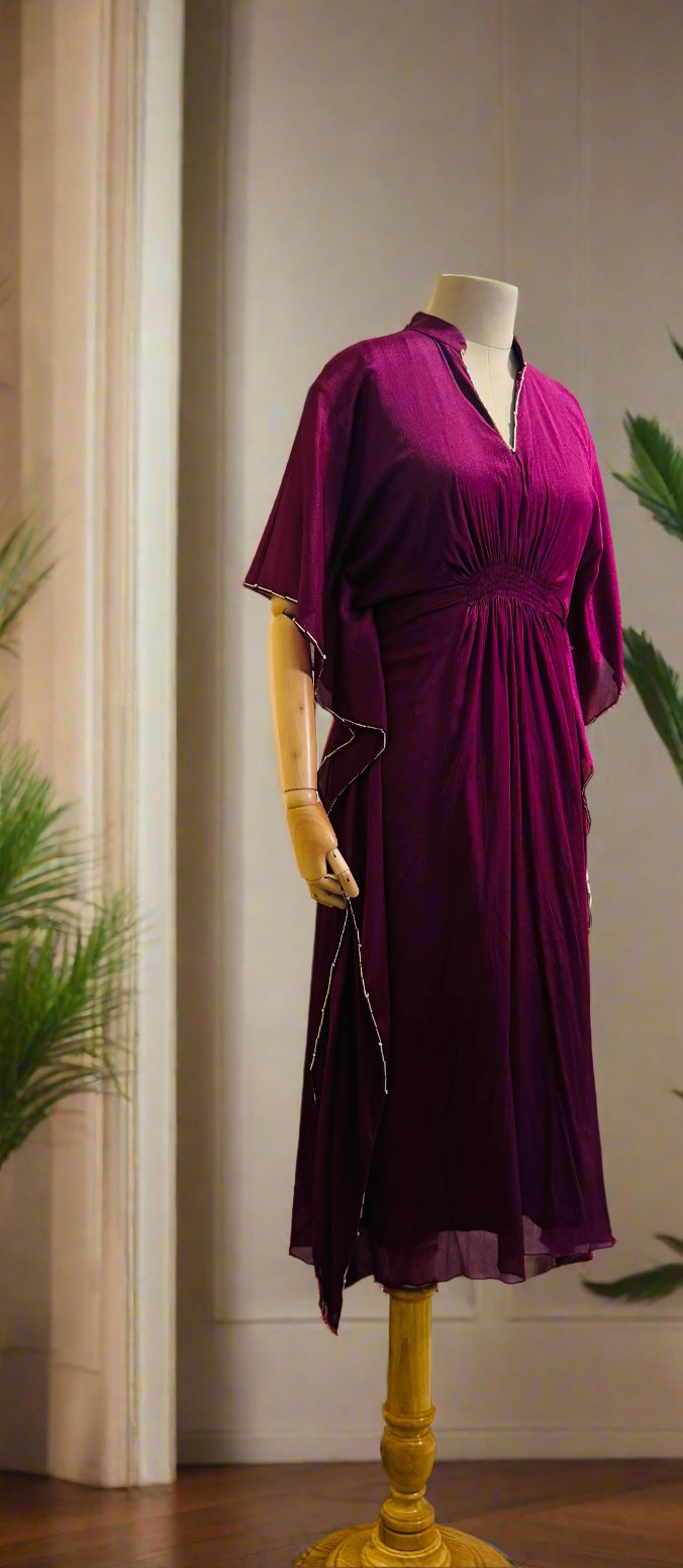 Women Wine Midi length Kaftan