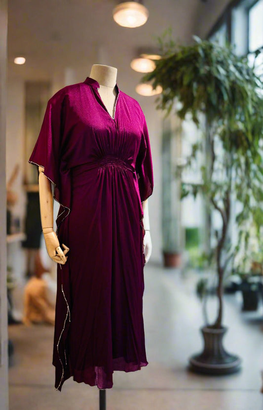 Women Wine Midi length Kaftan