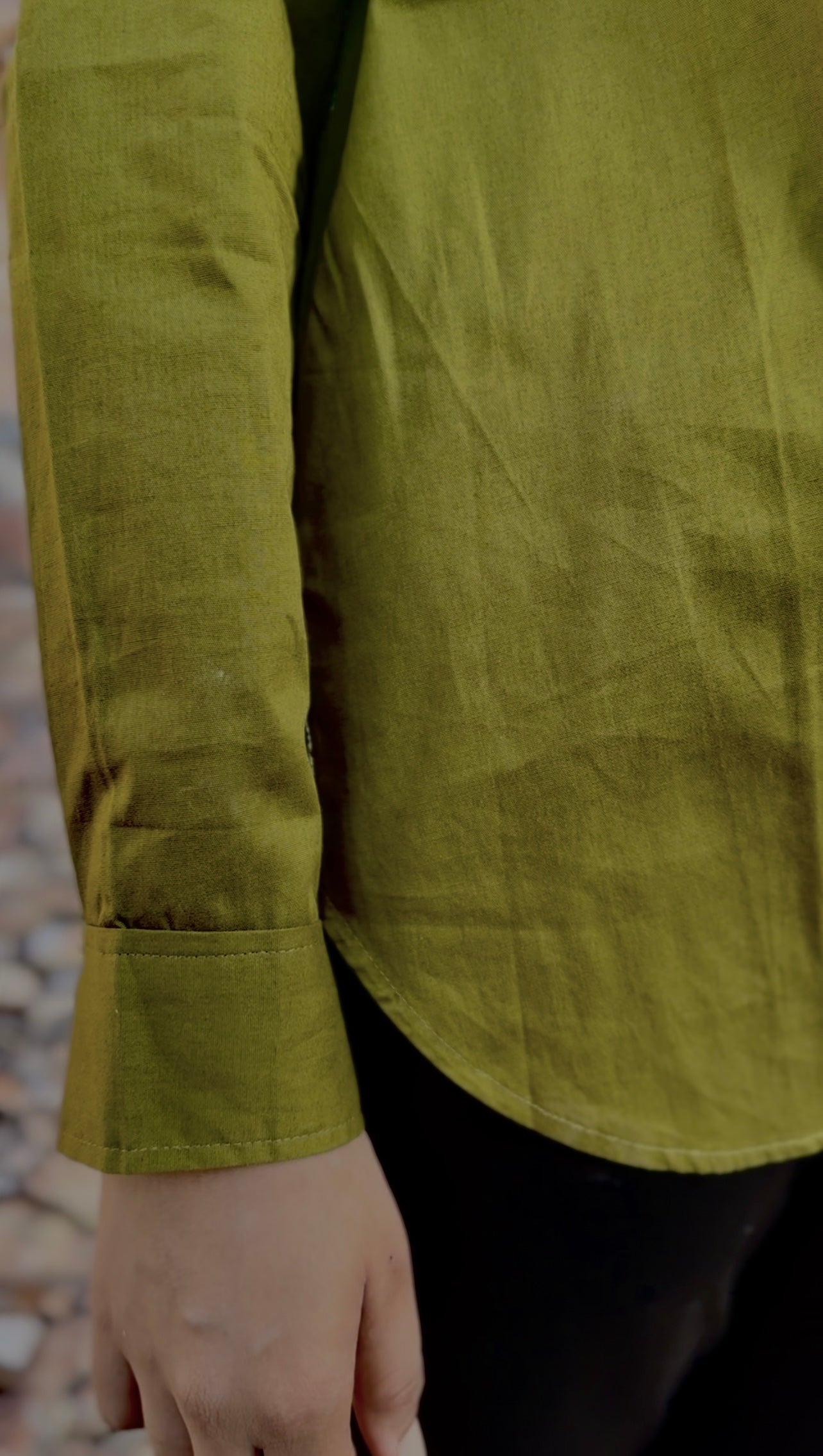 Women Olive Green 100% Cotton Shirt - Ziona MuL