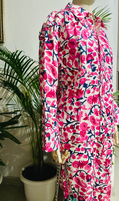 Women Pink and White Printed Coordinate Set - Ziona MuL