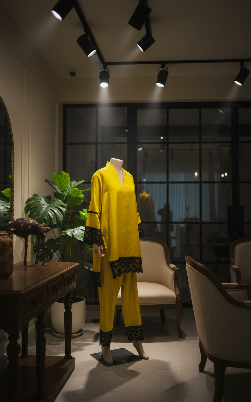 Women Green satin kurta with salwar