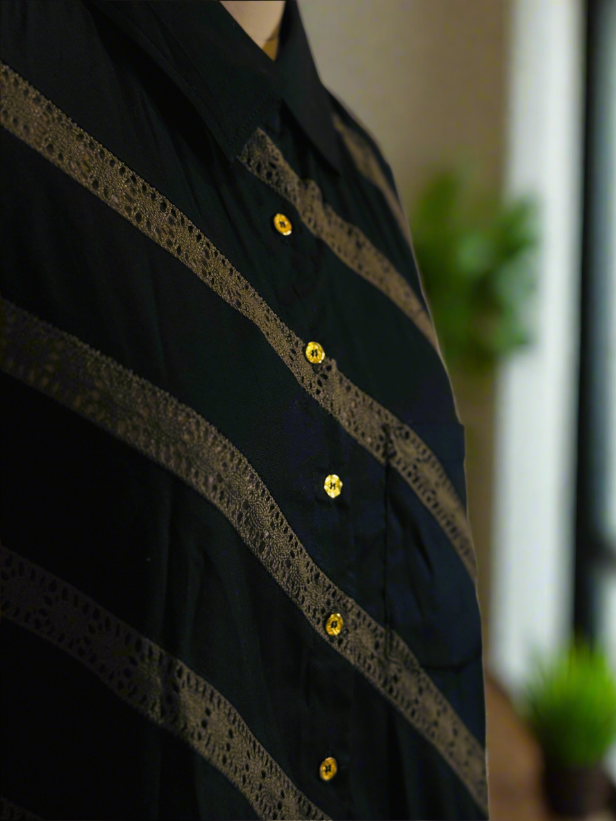 Women Black Lace Coordinate Set