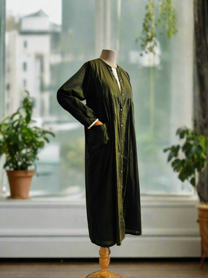 Women Olive Layerd Dress