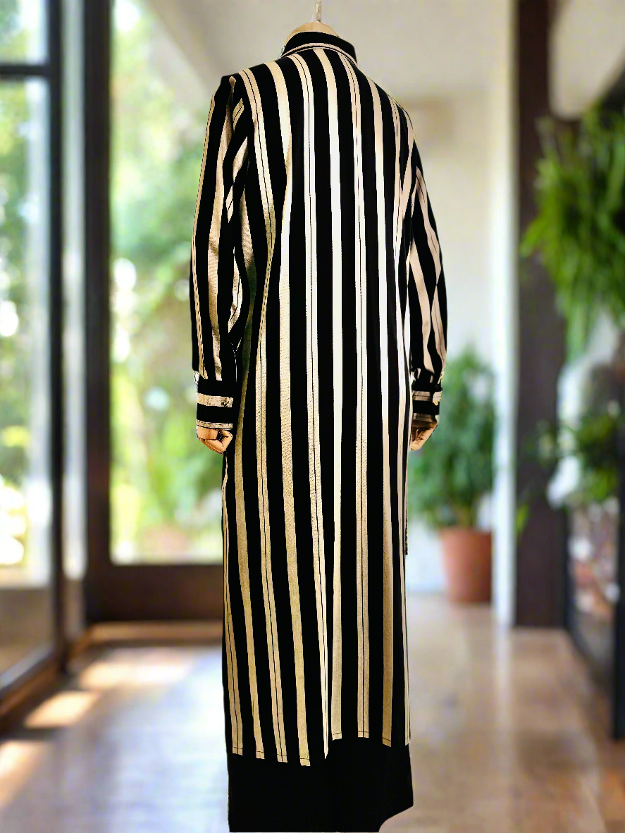 Women Black and white striped Co-ord Set