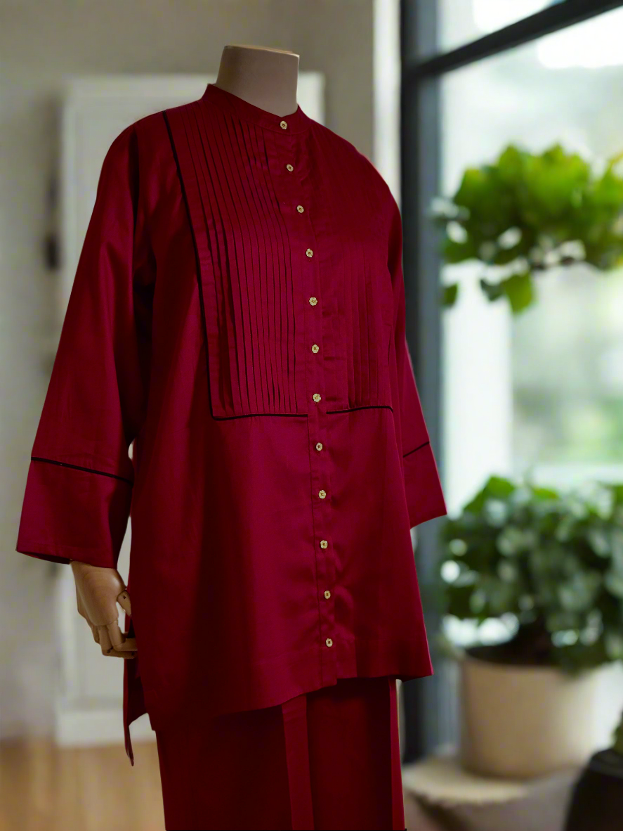 Women Maroon Coordinate Set