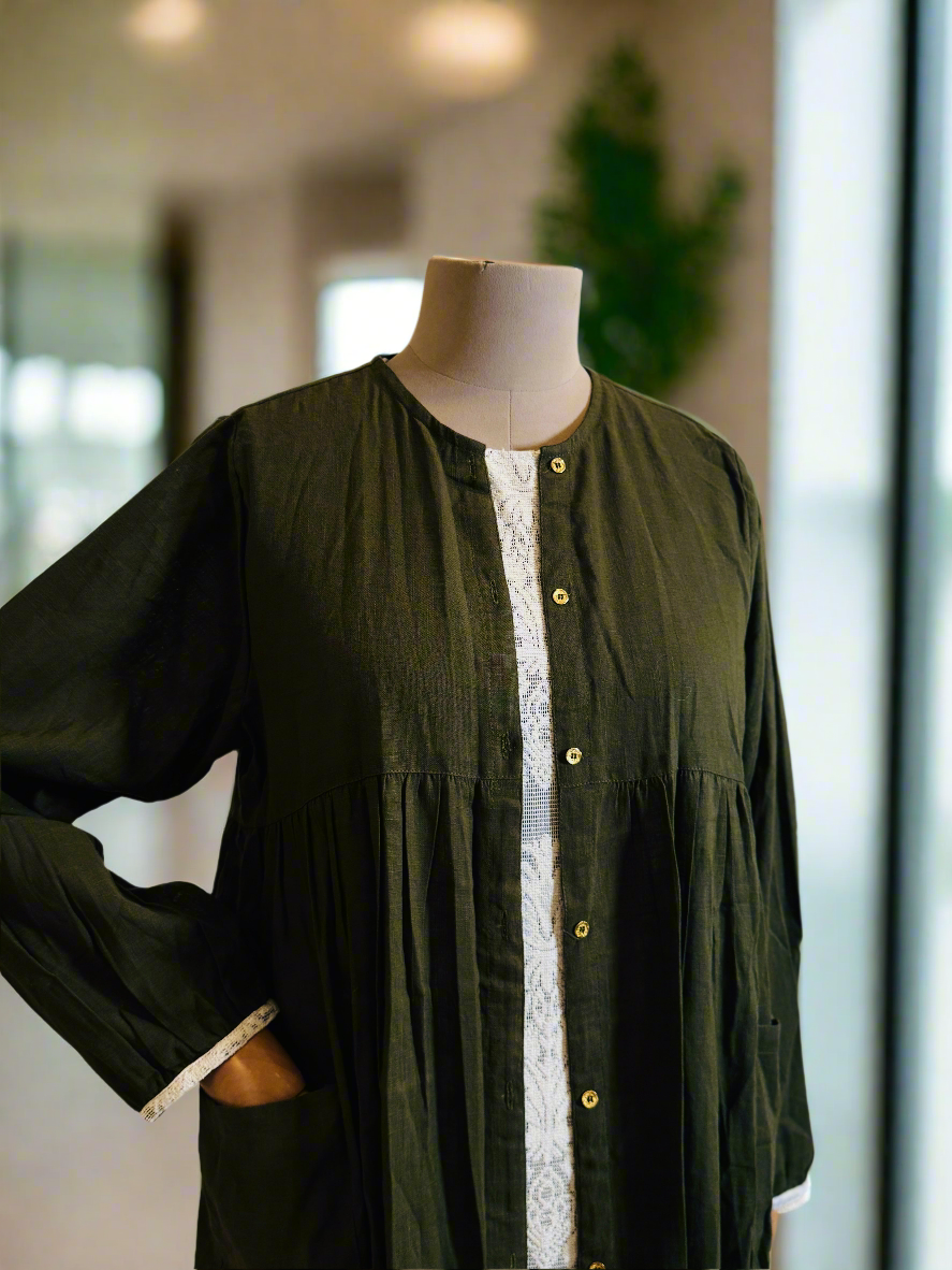 Women Olive Layerd Dress