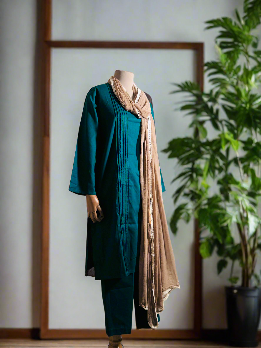 Women Green Kurta set with Dupatta